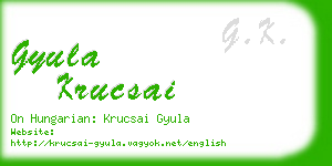 gyula krucsai business card